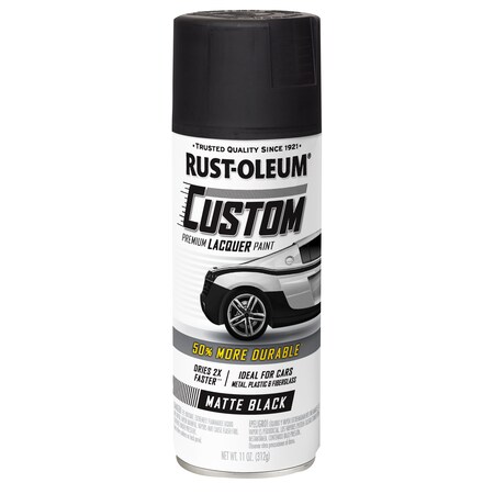 Rust-Oleum Automotive Premium Custom Lacquer Spray Paint, Matte Black